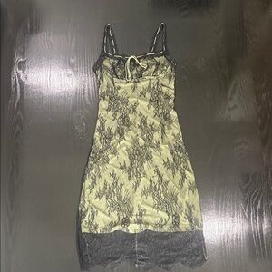 Cider Olive Green Lace Cami Dress